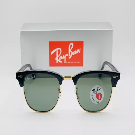 Ray-Ban Clubmaster 51mm Classic Unisex Sunglasses - Polarized Green Lens RB3016