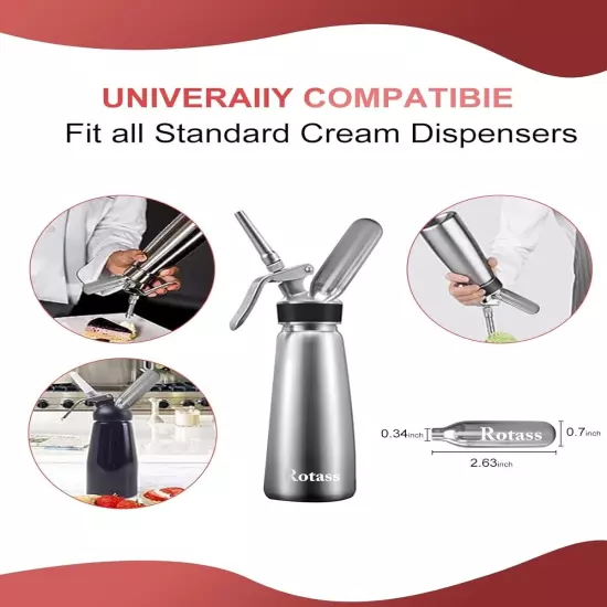 50 Whipped Cream Charger - 8G Cartridge for Whipper Whipped Cream Dispenser