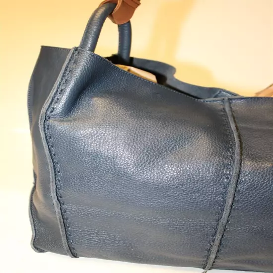 The Sak Los Feliz Large Tote Bag NWD Indigo Blue Unlined Leather Shoulder Purse