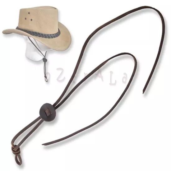 oZtrALa CHIN-STRAP Buffalo LEATHER Stampede String Cowboy Hat Men HAC2 Chinstrap