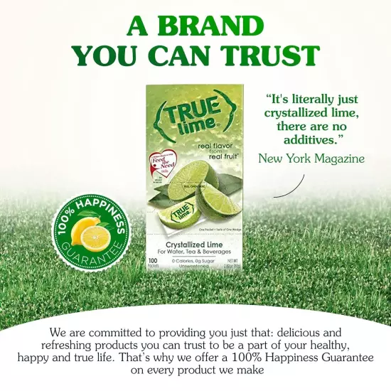 TRUE LIME Water Enhancer Bulk Dispenser Pack 100 Packets | Zero Calorie