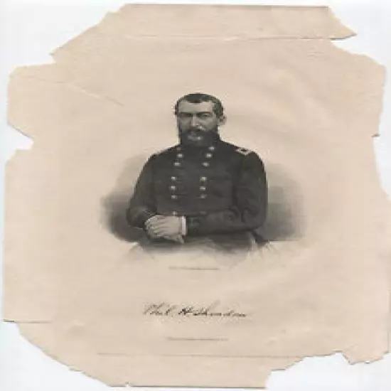 PORTRAIT UNION GENERAL PHILIP H. SHERIDAN, LITHOGRAPH FROM BRADY PHOTO.