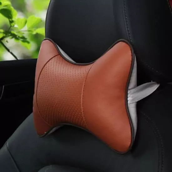 Car Neck Pillows Both Side Pu Leather Headrest For Head Pain Car Pillow C7X2