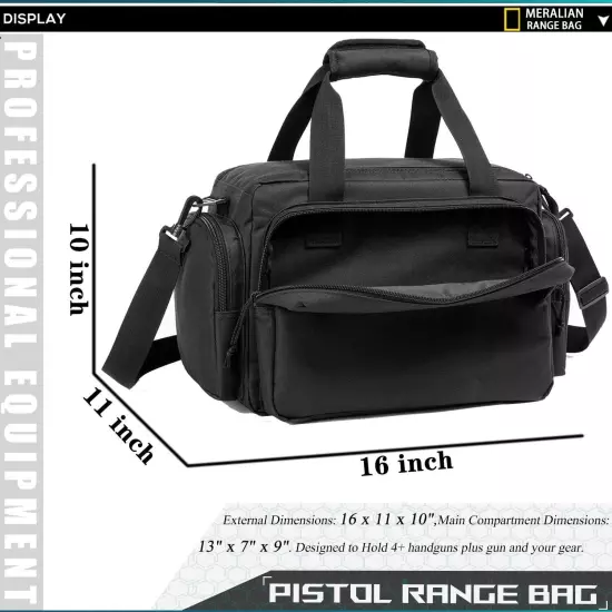 Range Bag -Tactical Gun Range Bag for Handguns,Pistols and Ammo.Padded Shooting