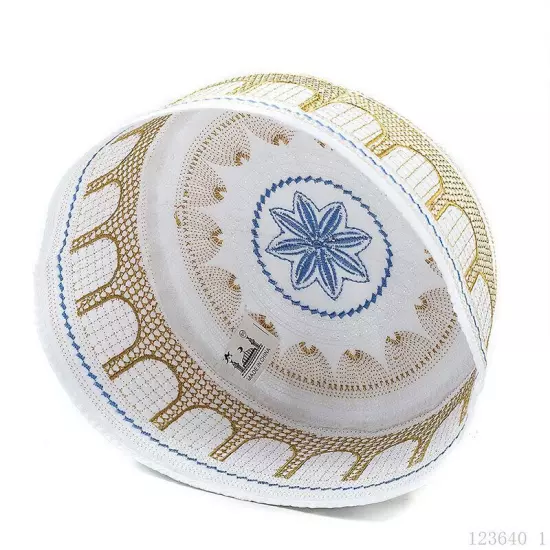 Men Cotton Embroidery Islamic Muslim Turban Hijab Cap Bonnet Jewish Prayer Hats