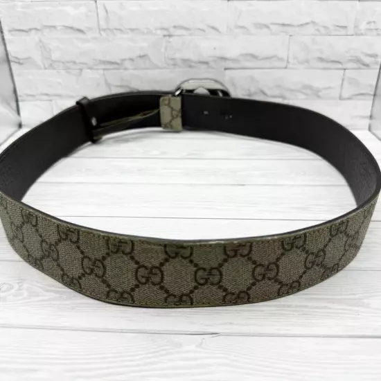 GUCCI Interlocking Sima GG Pattern Supreme Belt Leather