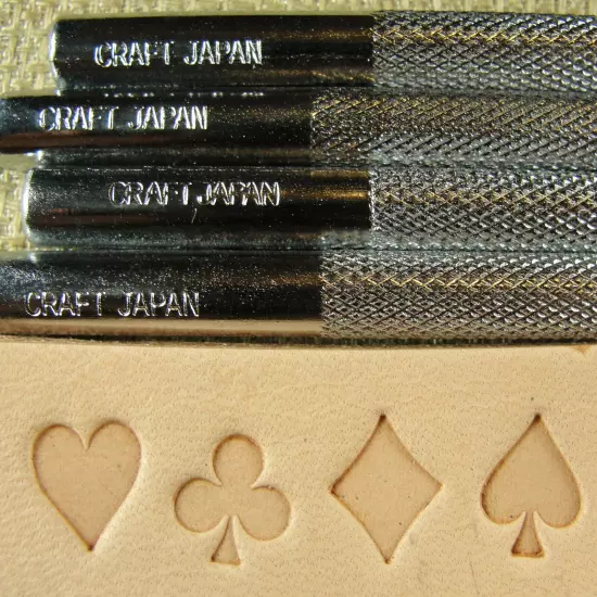 Craft Japan - Playing Card Suit Stamps (4-Piece Set, Leather Stamping Tools)