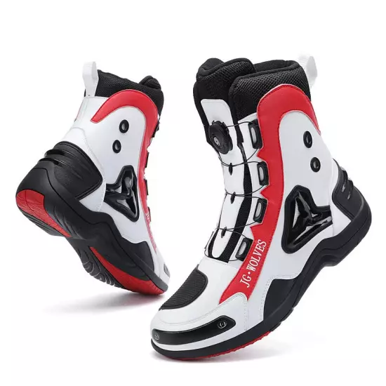 Professional Non-Slip Motorcycle Boots Men's High Top Comfortable Riding Shoes