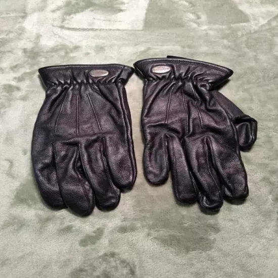 Women’s Harley Davidson Black Heavy Leather Biker Gloves Size XL