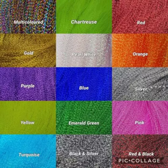 KRYSTAL FLASH 15 COLOURS FLY TYING MATERIAL FROM FLYNSCOTSMAN TACKLE CRYSTAL FT