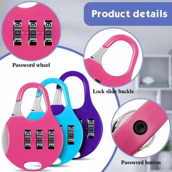 10-Piece Colorful Mini Combination Lock Set