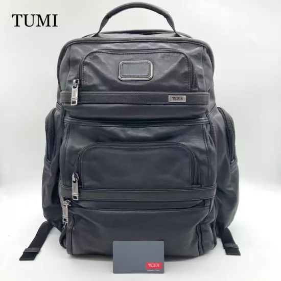 Large Capacity Kiwami Tumi Business Backpack Black All Leather Alpha 3