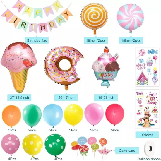 Balloons Arch Kit Girls Birthday Decor Baby Party Candy Theme Balloons Garland