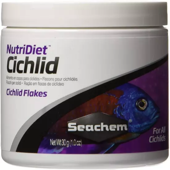 Seachem NutriDiet Cichlid Fish Flakes - Probiotic Formula with GarlicGuard 100g 