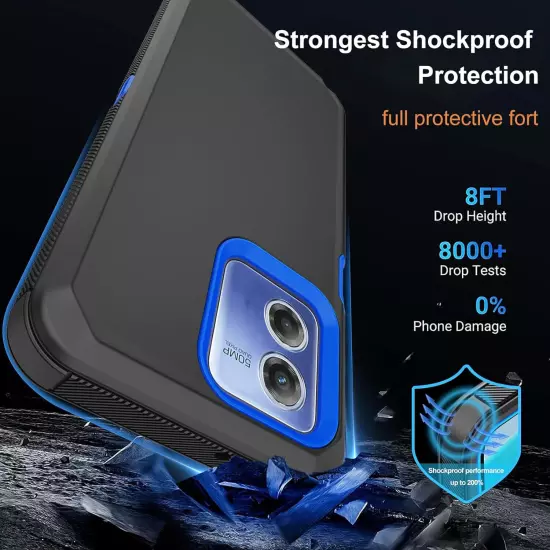 For Motorola Moto G Play 2023 2024 Case Phone Cover Shockproof + Tempered Glass