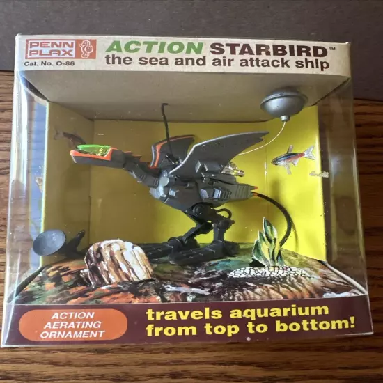 Vintage Penn Plax Aerated Aquarium Action “Starbird” The Sea And Air Attack Ship