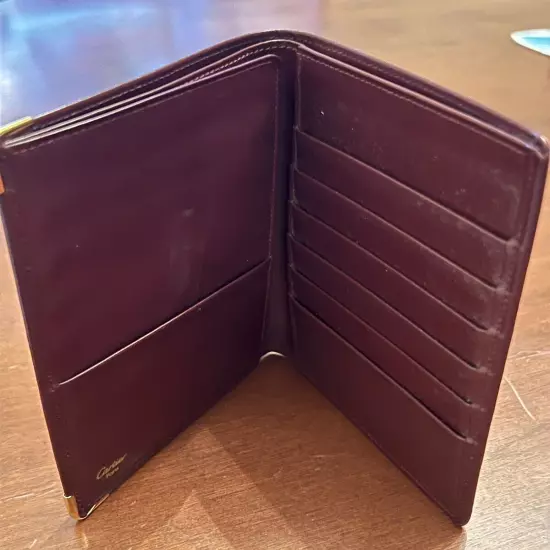 Cartier Paris Wallet Organizer Bifold Passport Credit Card