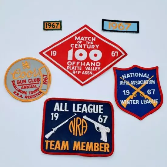 National Rifle Association Patches. 1967 Vintage 6. Pre-owned.