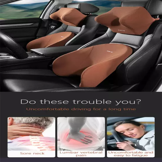 Car Headrest Lumbar Support Neck Pillow Support Universal Cushion Back Support