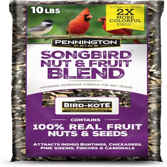 Pride Songbird Nut & Fruit Blend, Wild Bird Seed for outside Feeders, Advanced N