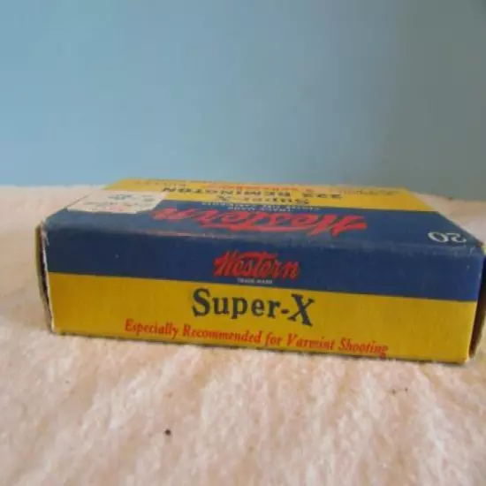 VINTAGE WESTERN SUPER X 222 REMINGTON W/EMPTY CARTRIDGE SHELLS Box Empty