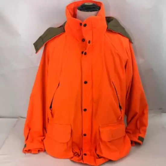 Vtg Mount'n Prairie Mens Medium Hunting Jacket Insulated w Hood Orange Mountain 