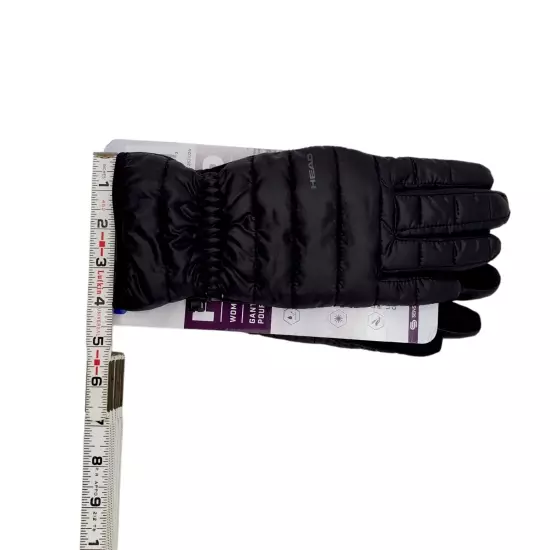 HEAD Women’s Touchscreen Waterproof Hybrid Gloves, LARGE, Black, ThermalFUR Warm