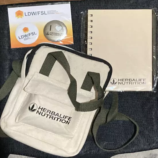 Herbalife Nutrition Hemp Messenger Crossbody Bag Includes 2 Bonus Accessories