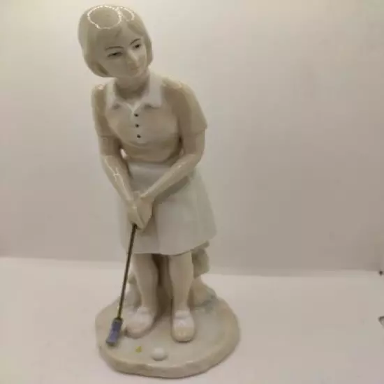 Ardalt Female Golfer Figurine 7386 Sport Golf Club Woman Putter 8" 