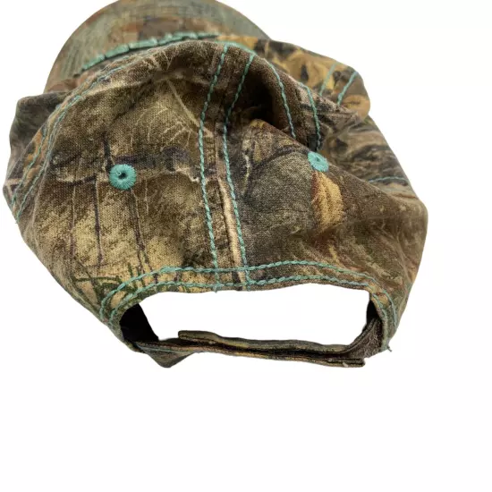 Realtree Camouflage Hat Cap Mens OSFM Camo Stitched Adjustable Strapback Hunting