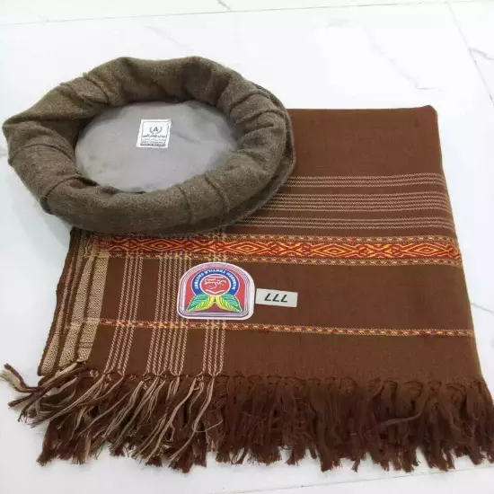 Afghan Patoo Blanket Wool Shawl Patu Handmade Warm Solid Pashtun Mens Womens Hat