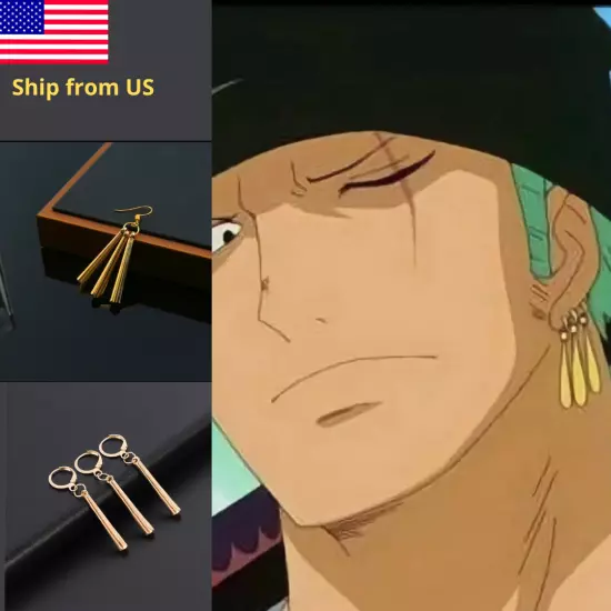 Anime One Piece Roronoa Zoro Earrings Pendant for Women Men Cosplay