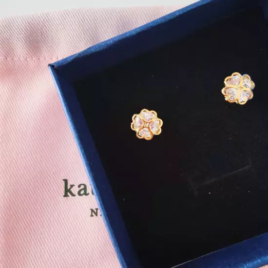 Kate Spade New York Something Sparkly Four Leaf Clover Zircon Stud Earrings