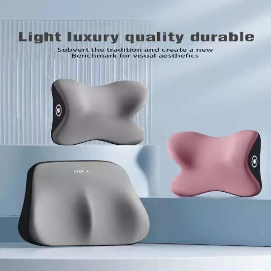 Car Headrest Lumbar Support Cushion Memory Foam Cushion Backrest Neck Pillow