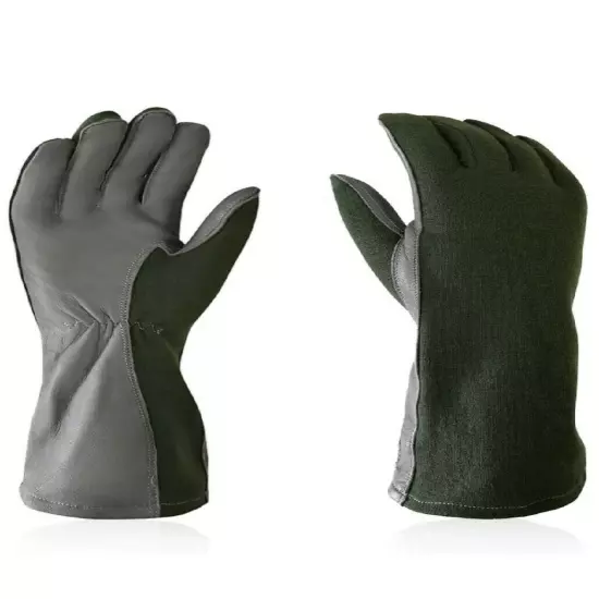 NOMEX FLIGHT FLYERS GLOVES PILOT FIRE RESISTANT Black, Green, Tan-All Sizes