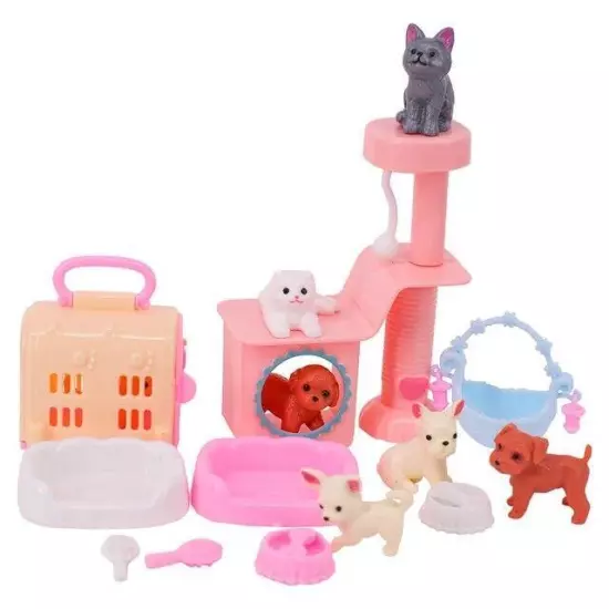 Barbies Doll House Furniture Bed Table Chair Plastic Cleaning Tools for 11.8inch