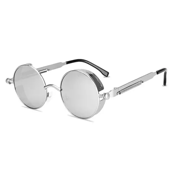 Retro Steampunk Sunglasses John Lennon Style Vintage Round Metal Circle Glasses