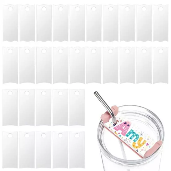 30-Piece Sublimated Acrylic Name Tag Holders Blank for Cup Lid Name Tags,6867