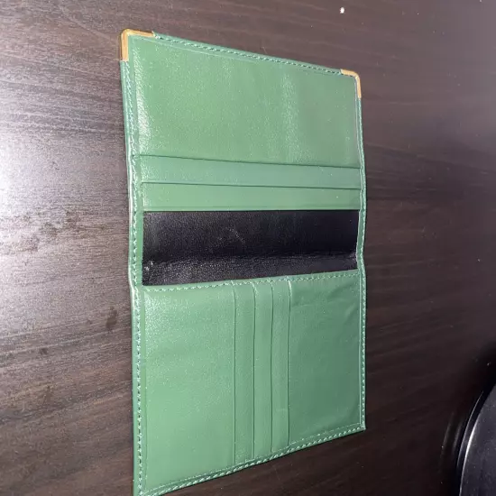 NEW Rolex Vintage Green Leather Card Wallet Passport Holder NEW