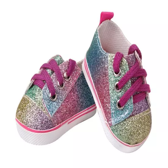 Sparkling tie sneakers made for 18'' doll American girl shoes