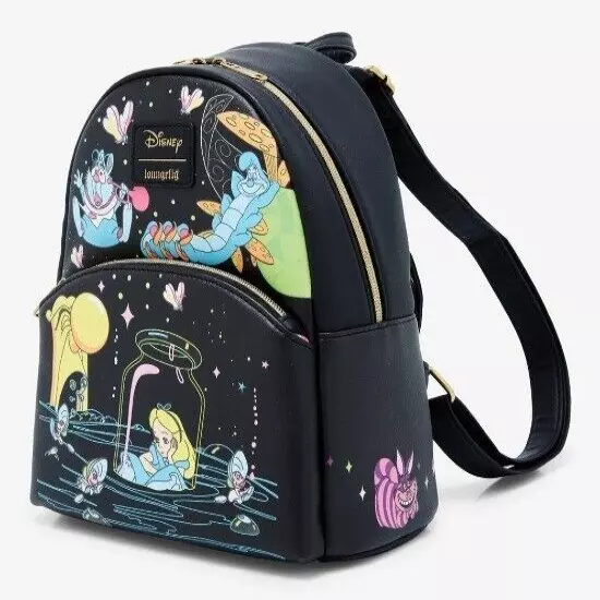 Loungefly Disney Alice In Wonderland Glow In The Dark Characters Mini Backpack