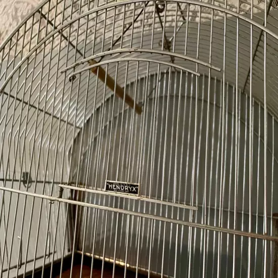 VINTAGE "HENDRYX" CHROME METAL BIRD CAGE-CIRCA 1950'S