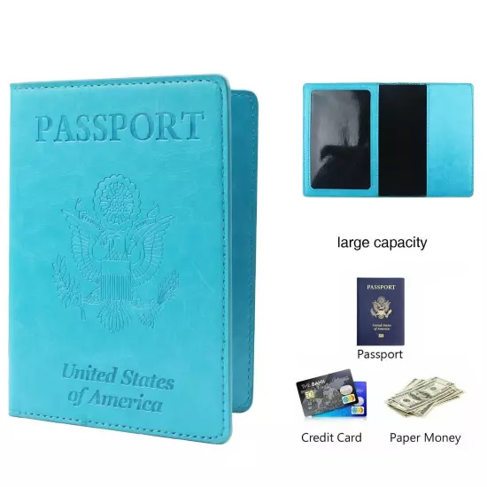 Slim Leather Travel Passport Wallet Holder RFID Blocking ID Card Case Cover