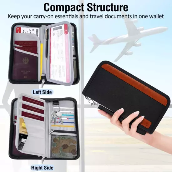 Multifunctional RFID Anti -Theft Passport Package Travel Air Ticket Pocket Card