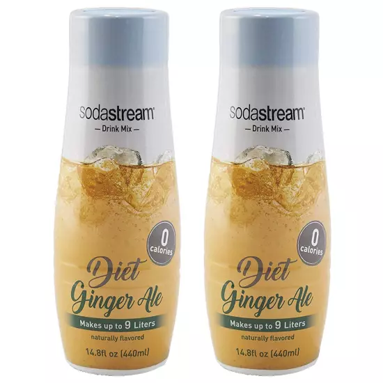 Sodastream 14.8 Fl Diet Ginger Ale Syrup- Twin Pack Value Bundle