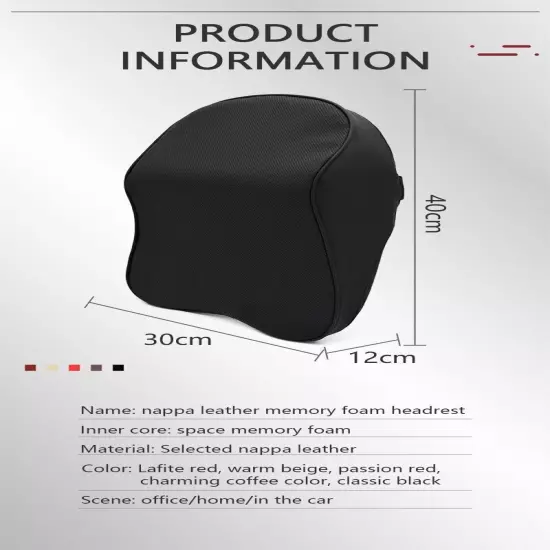 Leather Memory Foam Headrest Car Neck Pillow Support Rest Pillow Neck Support