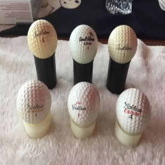 Lot Of SIX Vintage Autograph Golf Balls From Golf Legends NICKLAUS & PALMER