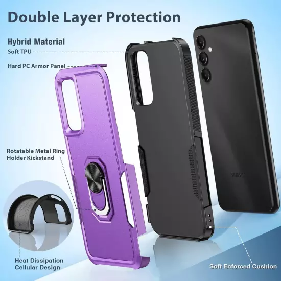 For Samsung Galaxy A15 5G A14 A54 A35 A03S A13 Case Phone Cover Shockproof+Glass