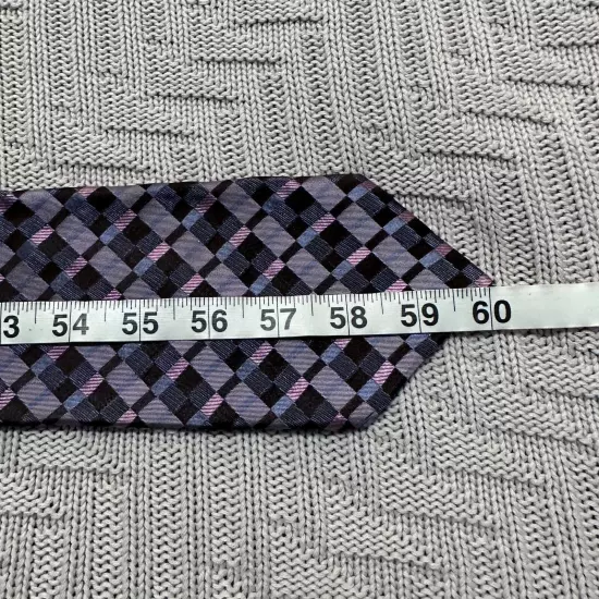 Ted Baker purple woven plaid silk tie