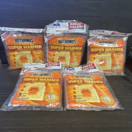 Lot of 5 Hot Hands Body & Hand Super Warmer 3 Pack (15 TOTAL) EXPIRES 10/2023